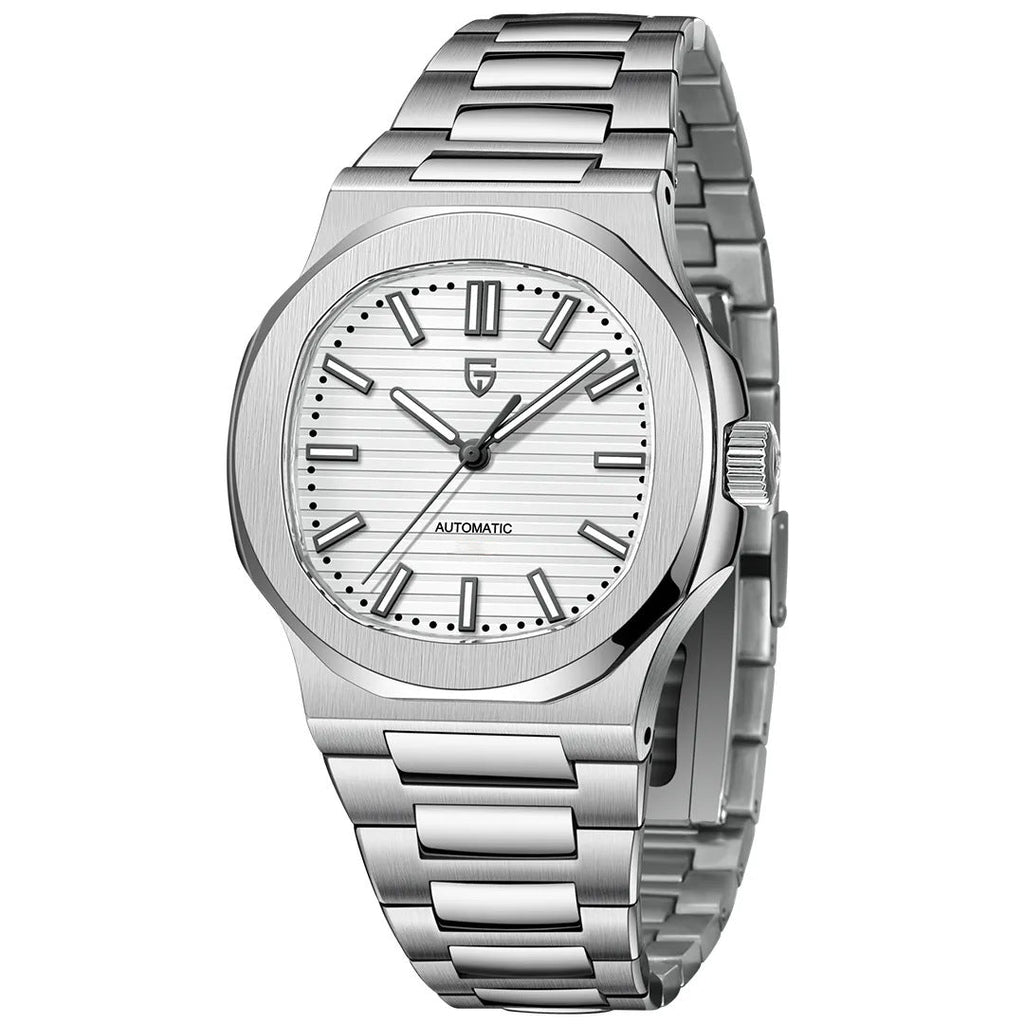 Men's Stainless Steel Automatic Mechanical Waterproof Barrel - shaped Wristwatch - VIDEOPROJECTEUR - Men's Stainless Steel Automatic Mechanical Waterproof Barrel - shaped Wristwatch