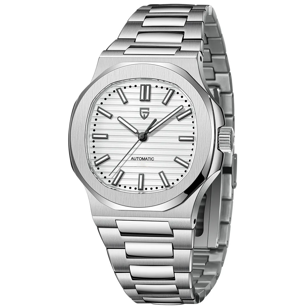 Men's Stainless Steel Automatic Mechanical Waterproof Barrel - shaped Wristwatch - VIDEOPROJECTEUR - Men's Stainless Steel Automatic Mechanical Waterproof Barrel - shaped Wristwatch