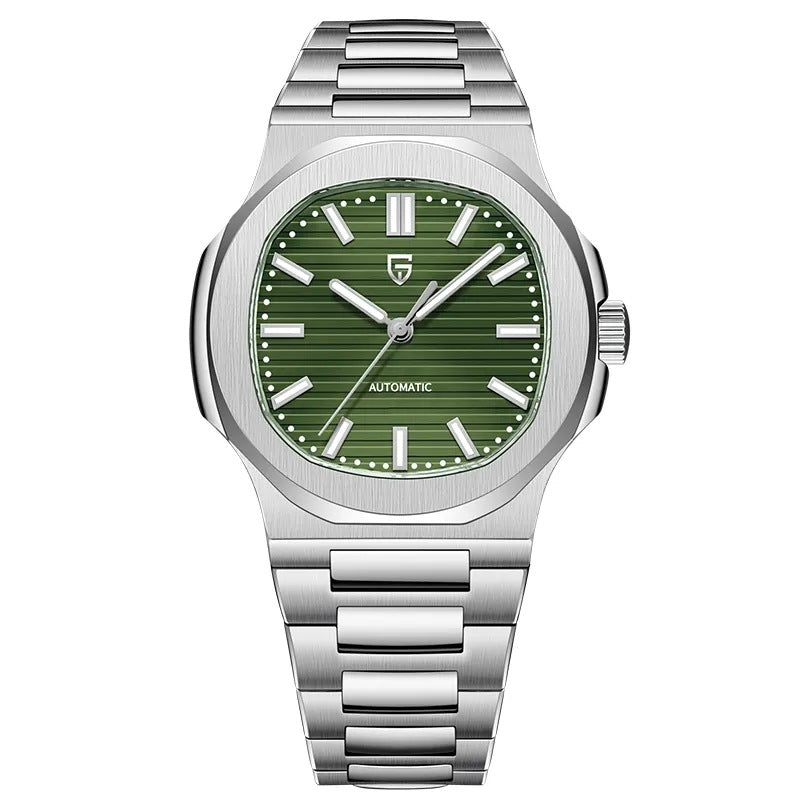 Men's Stainless Steel Automatic Mechanical Waterproof Barrel - shaped Wristwatch - VIDEOPROJECTEUR - Men's Stainless Steel Automatic Mechanical Waterproof Barrel - shaped Wristwatch