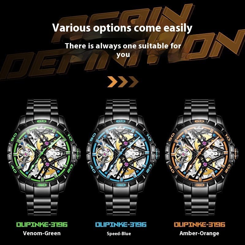 Sports Automatic Men's Mechanical Hollow Waterproof Watch - VIDEOPROJECTEUR - Sports Automatic Men's Mechanical Hollow Waterproof Watch